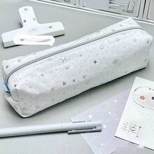 Hộp bút chấm bi hình ngôi sao, dung tích lớn và dễ mang theo, kiểu dáng tối giản và dễ thương theo phong cách Ins, túi đựng bút chấm bi hình ngôi sao, túi đựng đồ dùng học tập có khóa kéo chất lượng cao, phù hợp cho hoạt động ngoài trời và văn phòng phẩm, món quà văn phòng phẩm hoàn hảo cho mùa tựu trường. - hộp đựng bút chì - Xem 4
