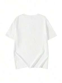 Playera holgada para mujer cuello redondo manga corta, nuevo diseño de verano con estampado de rosas y letras, estilo casual súper trendy y muy combinable.Muy cómoda para usar a diario, ideal para lucir un look fresco, sencillo y llamativo en toda ocasión. YCYC - Blanco - Ver 3