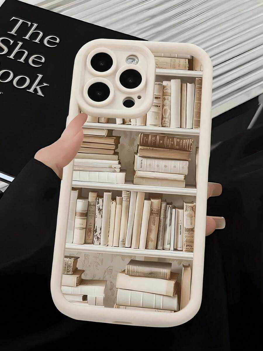 Free Shipping, Excluding Lanyard And Stand. Local Shipping In Mexico, Delivery In 4 Days. 1 Shockproof TPU Phone Case With Retro Bookshelf Design, Compatible With 16, 15, 14, 13, 12, 11 Pro, Series, Water Resistant, Drop Resistant, And Scratch Resistant. - Multicolor 7 - View 1