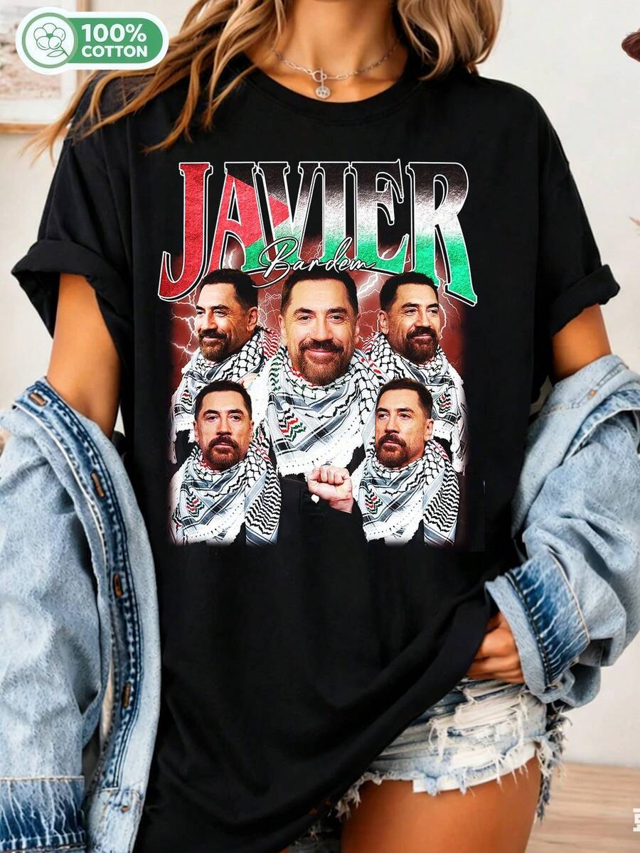 Javier Bardem Vintage Unisex T-Shirt, Javier Bardem Retro T-Shirts, Javier Bardem 90s Retro Sweater, Javier Bardem Gift - Black - View 1