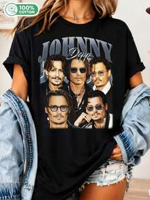 Retro Johnnys Depps T-Shirt - Johnnys Depp T-Shirt, Johnnys Depp T-Shirt, Johnnys Depp Sweatshirt, Johnnys Depp Sweater, Depps Tee - Black - View 6
