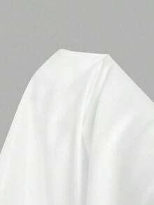 MOD Vestido de satén color albaricoque con lazo en la espalda y largo medio - Blanco - Ver 6