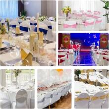 10pcs Elastic Chair Bows Ties With Round Buckle Sliders, Decorative Chair Back Ribbons For Wedding Party - Multicolor - View 7