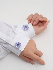 2/10pcs 25mm Women Elegant Pearl Floral Button Set, Durable Plastic Material, Metal Button Cover, Detachable Button Clips, 3D Decorative Buttons, With Pliers Button Snap, Suitable For Dress, Formal Wear, Shirt Accessories - Multicolor - View 17