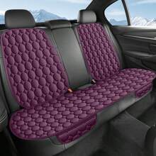 3pcs Plush Round Pattern Car Seat Cushion, Soft Short Plush Comfortable, No Binding, Breathable, Fit For Rear 3 Seats With Backrest, 4 Seasons Rear Seat Pad, Suitable For Sedan, MPV, SUV, Truck, RV - Multicolor - View 1