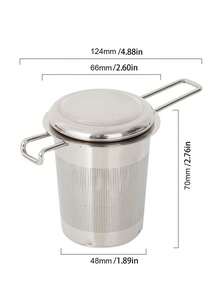 1个不锈钢茶漏，茶叶过滤器，散装茶叶扩散器，带可折叠长柄，可挂在茶壶或杯子上冲泡散装茶叶和咖啡。 - 銀色 - 查看 9