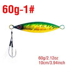 1 pieza Señuelo de pesca de metal con recubrimiento láser que se hunde, cebo artificial para pesca de mar, lanzamiento y jigging - 1# - Ver 11
