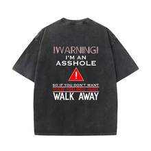 Camiseta Anti Social con la Frase 'Advertencia: Soy un Adulto con Humor' - Blanco - Ver 1