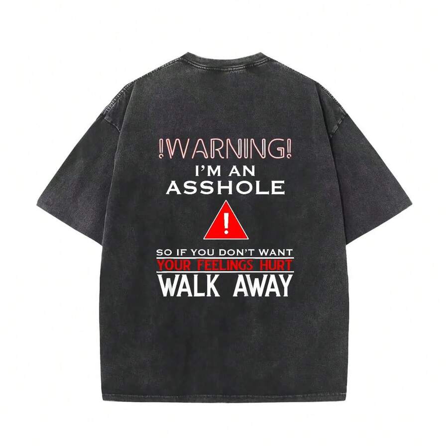 Camiseta Anti Social con la Frase 'Advertencia: Soy un Adulto con Humor' - Blanco - Ver 1