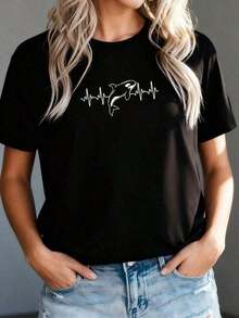Cool Orca Design T-Shirt For Men, Women And Kids - 黑色 - 查看 7
