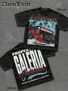 NeonDrift Street Life Camiseta de Hombre Estilo Y2k con Estampado Gráfico Divertido (220 Algodón Puro) Godspeed Skull Tee: Estilo Surf y Atlanta, Camiseta Casual de Manga Corta con Cuello Redondo para Hombre, Camiseta de Verano para Deportes Urbanos. - Negro - Ver 6