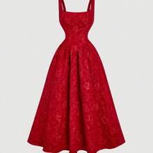 MOD Red Vintage Palace Style Jacquard Women's Dress Summer Women Dresses Brides Maid Dresses Back To School Clothes,Summer Dresses For Women - Rosa vieja - Ver 5