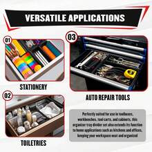 YIYITOOLS 46Pcs Tool Box Organizer Tray Divider Set, Tool Chest Drawer Organizer For Garage Organization And Storage, Workbench Tool Accessory Divider For Tool Cart And Repair Small Parts Storage - White - View 7