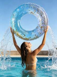 1pc Starry Sequin Swimming Ring, For Children And Adults, Water Sports Accessory - Multicolor - View 4