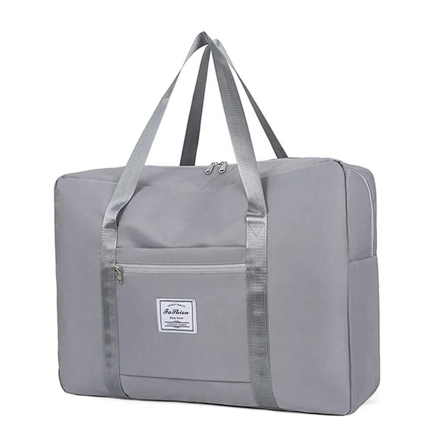 Large Capacity Foldable Travel Bag For Men And Women, Waterproof Handbag, Lightweight Storage Bag, Shoulder Bag For Gym And Yoga, Multipurpose Storage Bag, Portable For Business And Leisure Travel. - 薑色 - 查看 1