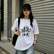 Envío local:Playera Blanca para Mujer con Estampado de Astronauta, Camiseta Básica Manga Corta Cuello Redondo Cómoda para Verano, Estilo Casual Urbano - Blanco - Ver 6