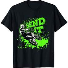 Send It Funny Dirt Bike Motocross MX Supercross Rider T-Shirt - Black - View 1