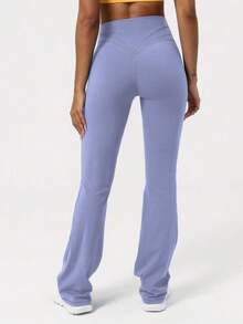 2026 Sodalemon Women's Black Slim Fit Flared Yoga Sweatpants For Spring - 淡紫色 - 查看 4