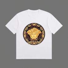 Camiseta juvenil de manga corta y cuello redondo con estampado de Medusa, nueva y a la moda para el verano, estilo casual para hombre. - Blanco - Ver 2