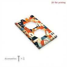 1pc[2D Flat Print]Painted Glass Style Magnolia Flower Print Switch Panel PC Material Scratch-Resistant Socket Cover Plate Living Room Bedroom Bathroom Wall Soft Decor Switch Protector - C - View 13