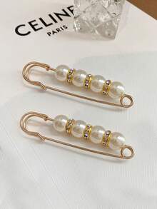 2pcs Pants Waist Cincher Clips, Anti-Exposure Brooch - Off-white 2pcs - View 2