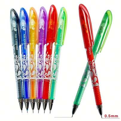 10pcs Colorful Erasable Pens Set, 0.5mm Fine Tip, Built-In Eraser, Suitable For Drawing And Doodling, Great For Note-Taking And Writing, Perfect For Office And School Supplies, Birthday, Christmas, Valentine's Day, New Year Gifts, And Gifts For Friends! Easter Gift.