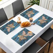 1pc/4pcs/6pcs Printed Linen Placemats, Suitable For Dining Table, All Season Decor, Modern Washable Table Mats, Home Decor, Coasters, Kitchen Dining Mats, Indoor Outdoor Party Decoration, Ideal Gift - Multicolor - View 8
