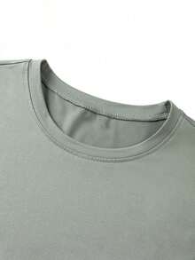 Minimalist Printed Short-Sleeved T-Shirt For Men, Versatile For Everyday Wear, Spring/Summer - 綠色 - 查看 5