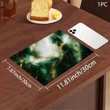 1pc Marble Print Pattern Drainage Mat/Absorbent Mat/Drying Mat For Coffee Maker, Tableware - Absorbent Polyester Desktop Protective Mat With Rubber Anti-Slip Pad, For Kitchen Counter Decor, Home Bar And Dining Table - Multicolor - View 11