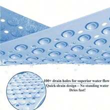 PVC Bathroom Floor Mat With Massage Nodes - Shower Mat, 0.35 Inch Thick Soft Cushioned  And Durable PVC Bathroom Mat, Hand Washable - Non-Slip Bathroom Accessories (Multiple Colors Available) - 深灰色 - 查看 5