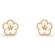 18K Gold Plated Elegant 5-Leaf Clover Stud Earrings, Fashionable For Evening Party - Gold - View 5