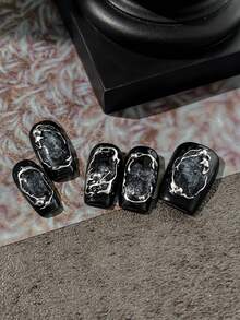 1 Piece Minimalist Hot Stamping Circles Nail Sticker Exquisite Luxury Metal Design Self-Adhesive DIY Nail Decoration - Silver - View 6