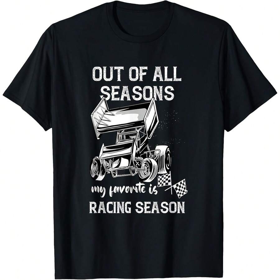 Sprint Car Racing Season Race Car Sprint Car Racing T-Shirt - Black - View 1