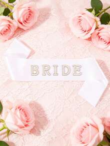 1pc Crystal Embellished Bride Shoulder Strap, Single Party Supplies, Bridal Shower Decoration, Bridesmaid Accessory, Wedding Party, Decor - Multicolor - View 9