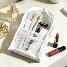 1/3pcs Portable Vertical Travel Toothbrush Storage Bag, Personal Toiletry Organizer, Simple Bathroom Cosmetic Bag - View 7