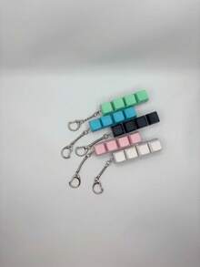 1pc Stress-Relief Keyboard Keycap Charm - Multi-Color, Clasp Keychain For Mechanical Keyboards - Perfect Valentine's Gift & Fashion Accessory - Color Mixing - View 7