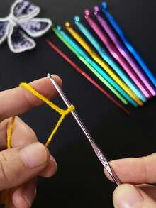 [8 Sizes] 2/3/4/5/6/7/8/9mm Aluminum Crochet Hooks, Durable Rust-Resistant Alloy Material, Smooth Surface, Clearly Marked Sizes, Suitable For Handcraft, Parent-Child And Elderly Knitting Enthusiasts - Alumina Crochet Hook - View 3