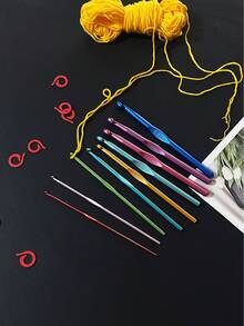 [8 Sizes] 2/3/4/5/6/7/8/9mm Aluminum Crochet Hooks, Durable Rust-Resistant Alloy Material, Smooth Surface, Clearly Marked Sizes, Suitable For Handcraft, Parent-Child And Elderly Knitting Enthusiasts - Alumina Crochet Hook - View 2