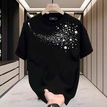 Camiseta de manga corta de algodón pesado para hombre, novedad de verano 2025, corte holgado, moderna, elegante, ropa masculina de alta gama. 7ZLN - 200 g de algodón puro - negro - Ver 7