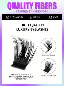 Asiteo Fluffy Lash Clusters, 8-16mm 120pcs Delicate Individual False Eyelashes - Natural Look, D-Curl Voluminous, Salon-Grade Volume And Length For DIY Lash Extension - Easy To Wear, Reusable, Comfortable Fit, Suitable For DIY At Home, Parties, Daily Makeup, Lash Extension, Graduation Gift, Vacation Lashes - D - View 4