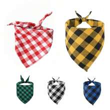 Cute Pet Dog Bandana, Saliva Bib, Triangle Scarf, Allows Dogs To Be Happy, Suitable For Pets At Home, Plaid Dog Scarf, Reversible Checkered Bib Scarf, Washable Christmas Dog Scarf, Accessories For Boys And Girls, Birthday Gift, Green/Black/Blue/Red Square Dog Bib, Reversible Scarf, Adjustable, Suitable For Small To Large Dogs And Cats (Checkered Size Random) - Multicolor - View 25