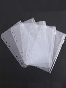 1pc A5/A6 Transparent PVC Zipper Binder Pocket, Durable & Waterproof, 6-Ring Design, Convenient For Organizing Documents, Photos, Cash | Suitable For Home, Office, Travel Loose-Leaf Notebook Storage Bag, Can Store Stationery, Receipts, School Supplies, Back To School Season. (Available In A5/A6 Size) - Zipper Bag - View 9
