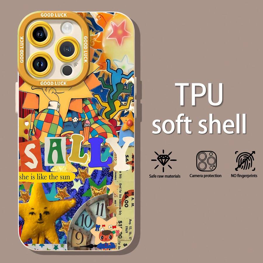 Tema de la estrella solar amarilla y naranja de Sallyfunda de teléfono Fundas compatibles con ,Apple,VIVO,OPPO,,, y Honor.Fabricadas en silicona TPU,ofrecen protección contra golpes y caídas.regalos para mamá - Blanco - Ver 1