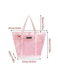 1pc Large Capacity Beach Bag, Mesh Swimsuit Storage Bag, Multifunctional Travel Tote Bag, Shoulder Beach Bag, Swimsuit Storage Pouch - Multicolor - View 16