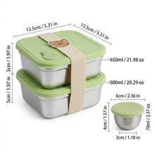 Multifunctional Portable 304 Stainless Steel Lunch Box, Fruit Salad Food Storage Container, Leak Proof Bento Box, Stackable Bento Lunch Box,Dishwasher Allowable, Suitable For Student And Adult Use In School, Office, Picnic,Travel, Back To School - Multicolor - View 13
