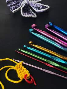 [8 Sizes] 2/3/4/5/6/7/8/9mm Aluminum Crochet Hooks, Durable Rust-Resistant Alloy Material, Smooth Surface, Clearly Marked Sizes, Suitable For Handcraft, Parent-Child And Elderly Knitting Enthusiasts - Alumina Crochet Hook - View 4