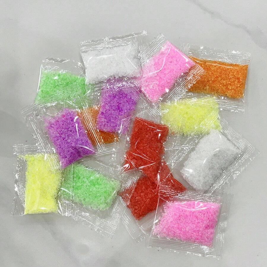 水激活果凍沙彈跳球，超彈性DIY跳沙球，隨機顏色，不含模具，手動DIY可食用玩具配件，逼真彩色彈性球，快速凝固注水沙