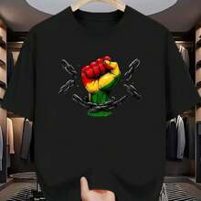 Camiseta impresa para hombres y mujeres - Negro - Ver 1
