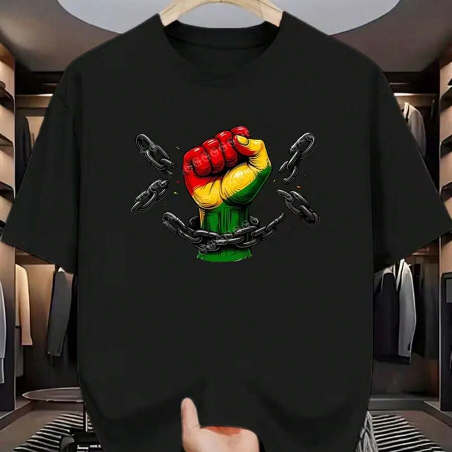 Camiseta impresa para hombres y mujeres - Negro - Ver 1