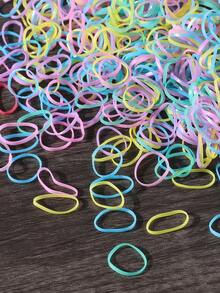 2000/1pc Classic Fashion Elastic Hair Bands, Mini Rubber Bands, Soft Hair Ties, Summer Accessories, Colorful Ponytail Hair Bands, Daily Hair Accessories, Hair Styling Tools, Women's Hair Accessories, Beach Wear, Vacation Accessories, Beauty Accessories, Women's Curly Hair Accessories, Travel, Women's Accessories, Hair Products, Curly Hair, Hair Bands - Multicolor - View 3